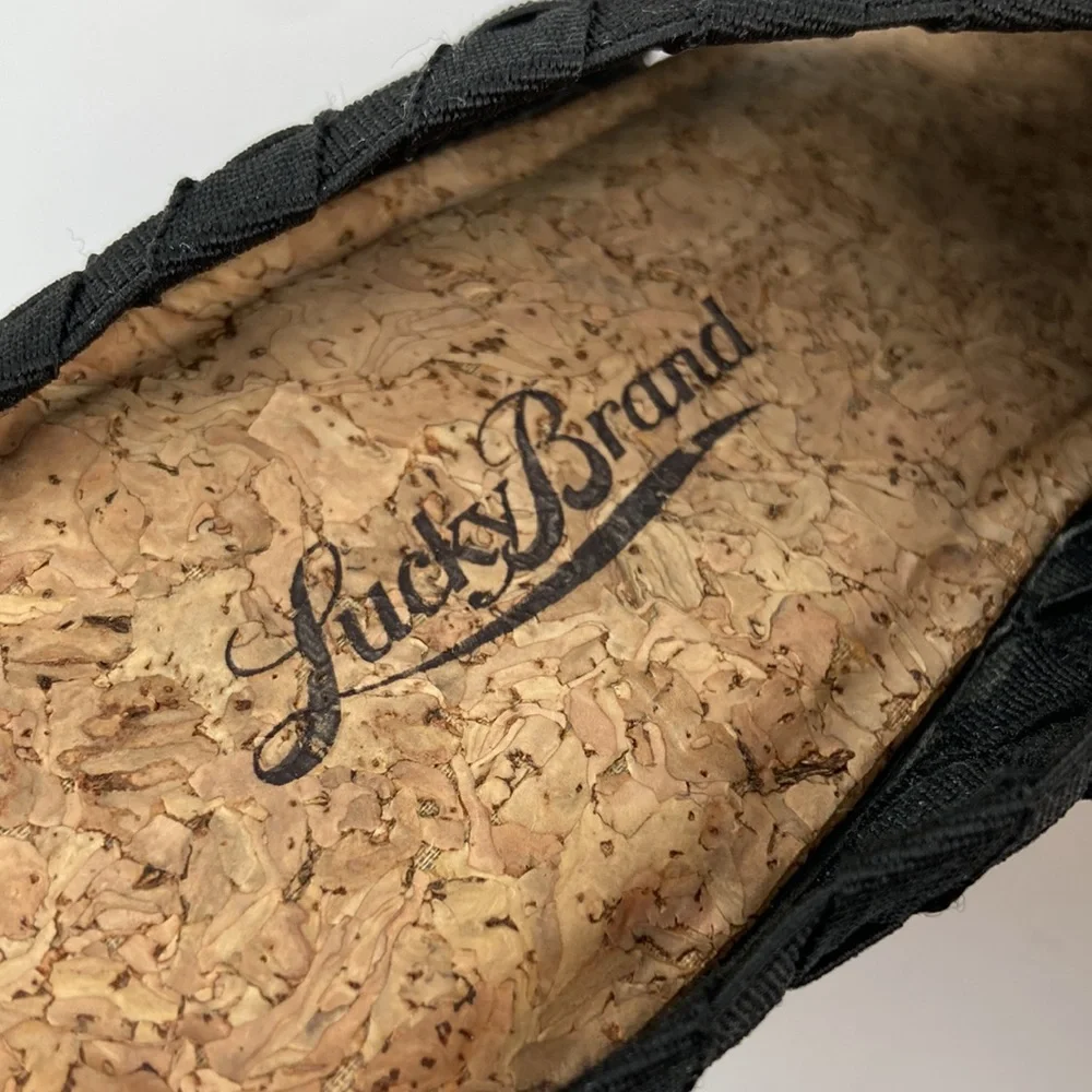 Lucky Brand Women’s Black Strap Cork Platform Sandals sz 7.5
